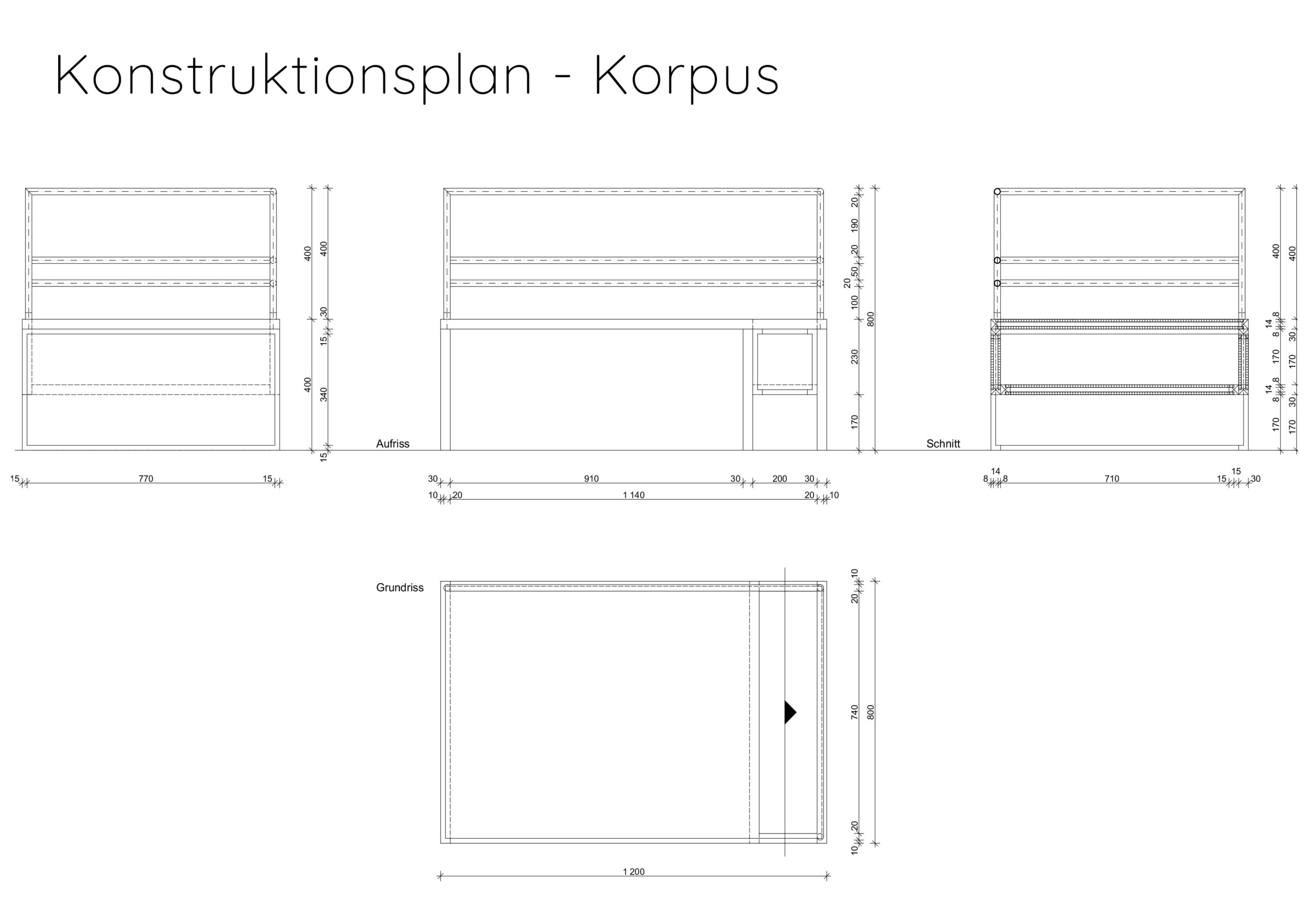 Konstruktionsplan Korpus